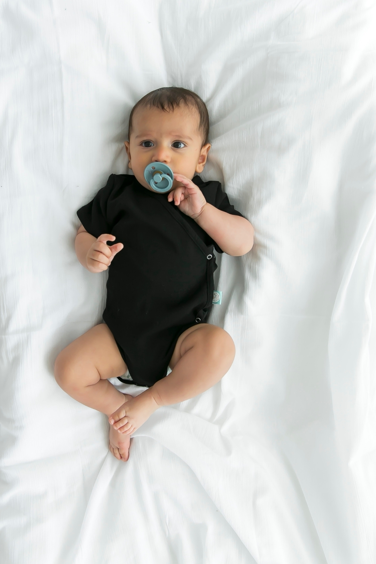 Şile Bezi Bebek Siyah Anvelop Çıtçıtlı Müslin Body