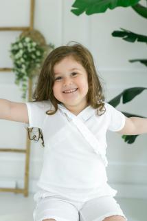 Şile Bezi Çocuk Beyaz Fırfırlı Bluz
