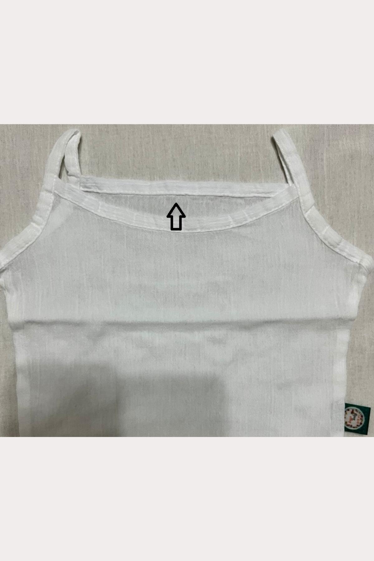 OUTLET 18 - 24 Ay Şile Bezi Bebek Beyaz Askılı Body