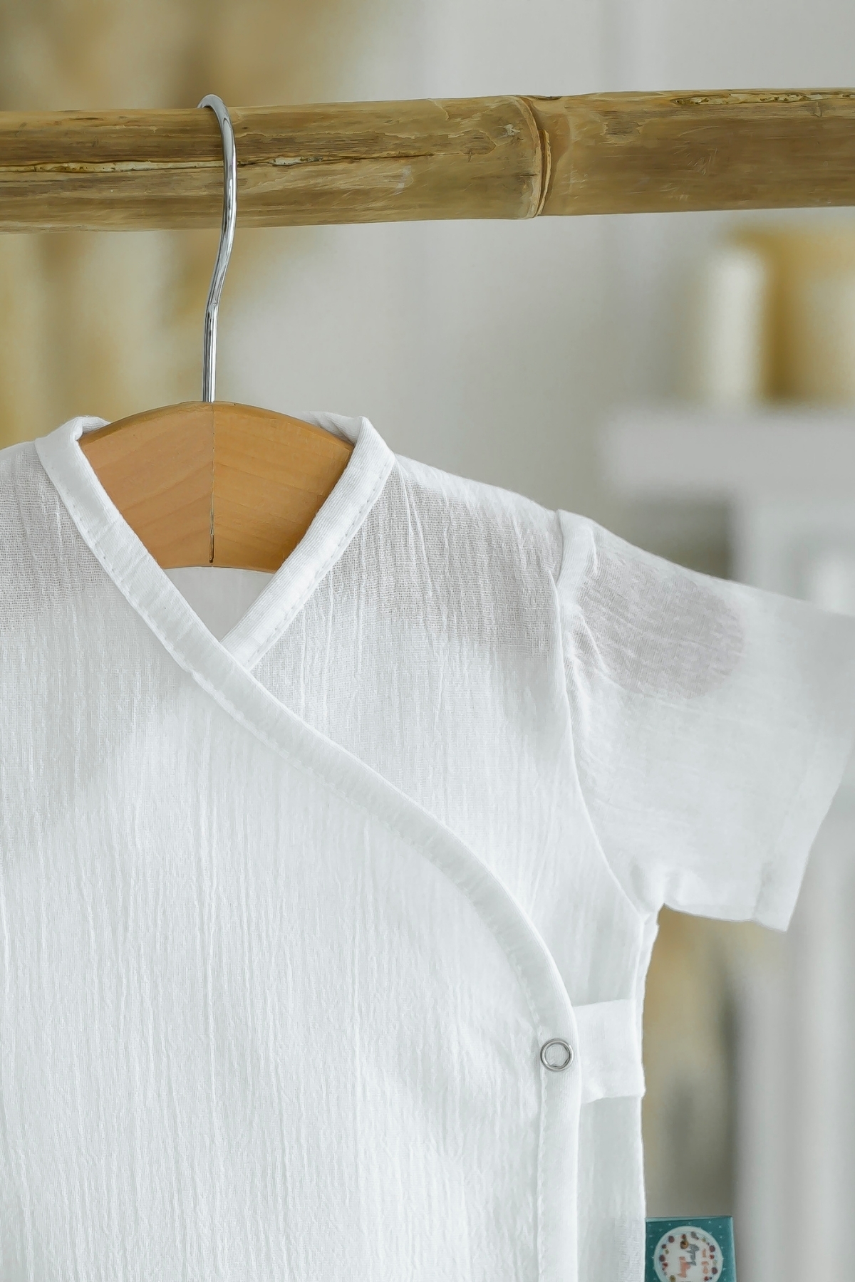 OUTLET 12 - 18 Ay Şile Bezi Bebek Beyaz Anvelop Çıtçıtlı Body