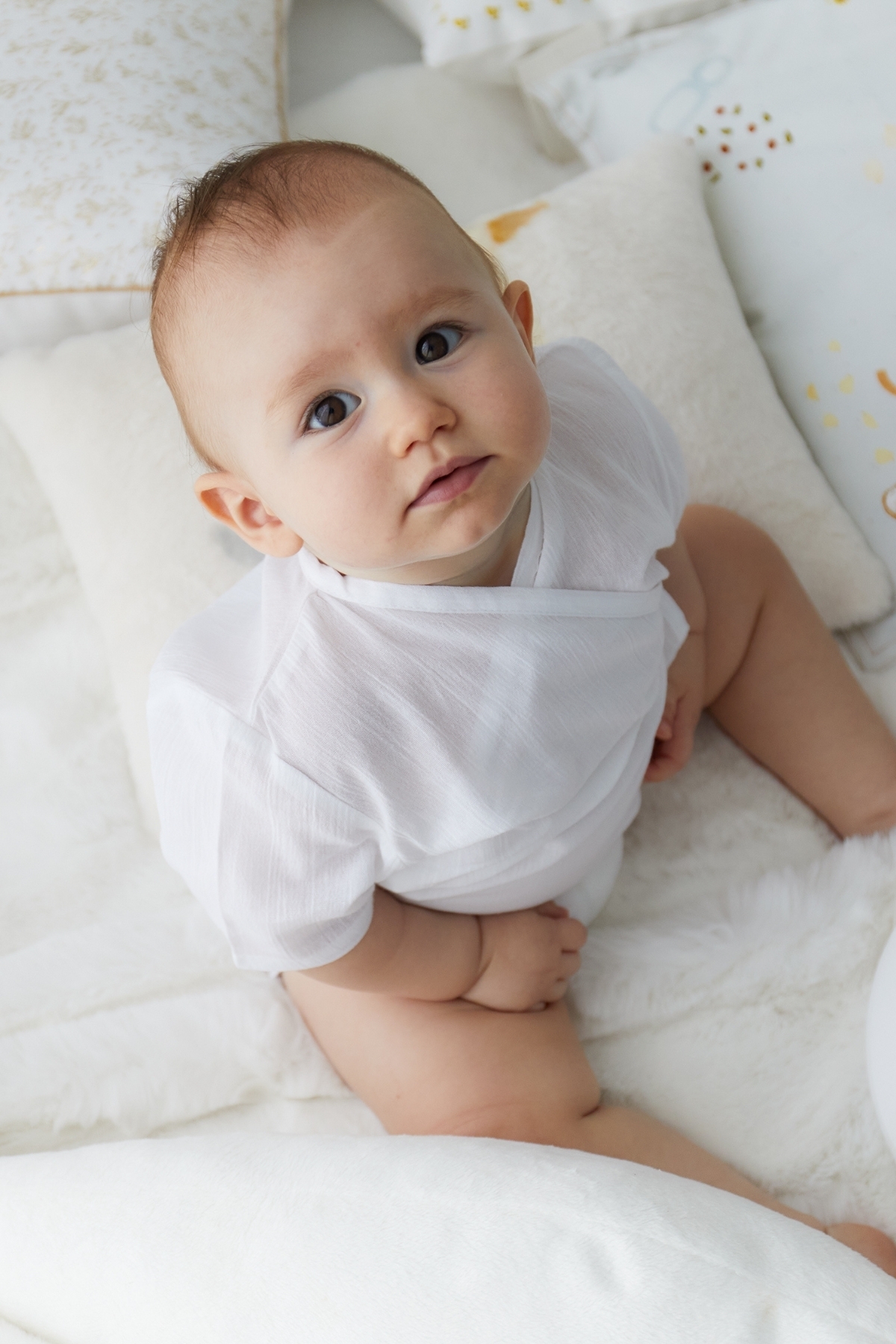 Şile Bezi Bebek Beyaz Anvelop Çıtçıtlı Müslin Body
