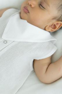 Şile Bezi Bebek Beyaz İkili Salya Önlüğü