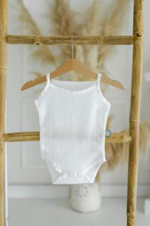 Şile Bezi Bebek Beyaz Askılı Body