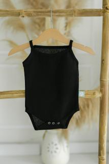 Şile Bezi Bebek Siyah Askılı Body
