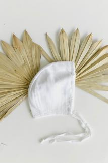 Şile Bezi Beyaz Bebek Bonnet Düz Müslin Şapka